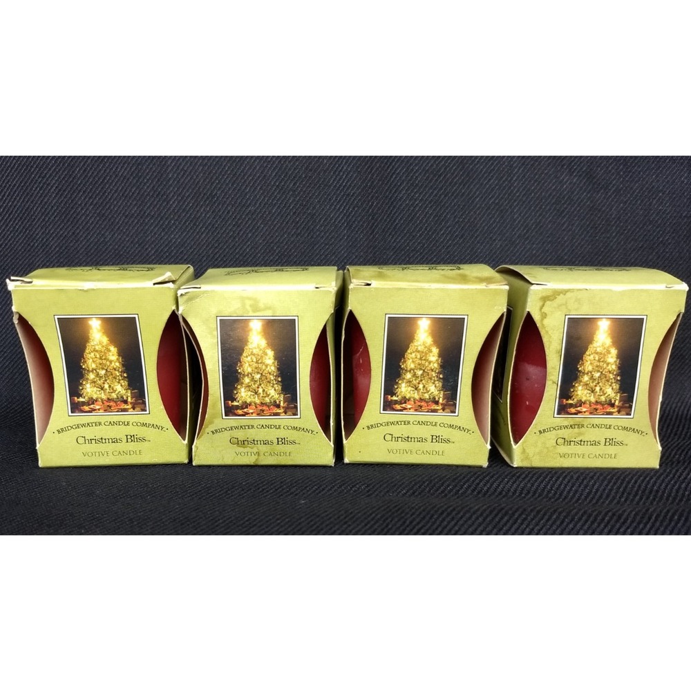 Bridgewater Candle‎ Co Votive Candle Cubes Christmas Bliss 2oz Set of 4 NOS NEW